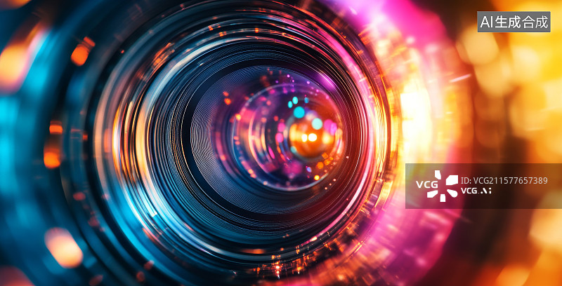 【AI数字艺术】梦幻光影相机镜头特写图片素材