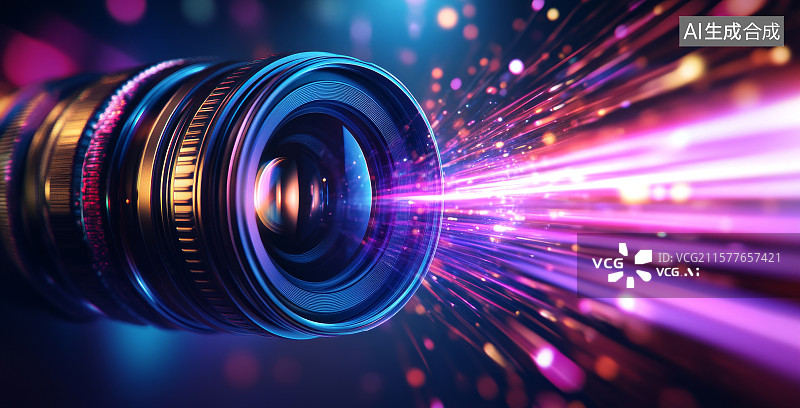 【AI数字艺术】梦幻光影相机镜头特写图片素材