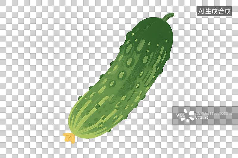 【AI数字艺术】黄瓜插画免扣元素图片素材