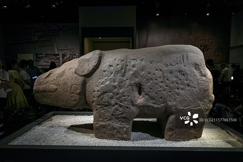 石犀，石雕，石刻，雕塑，镇馆之宝，成都博物馆，博物馆，国宝，宝物，文物，历史，文化，出土文物，考古，图片素材