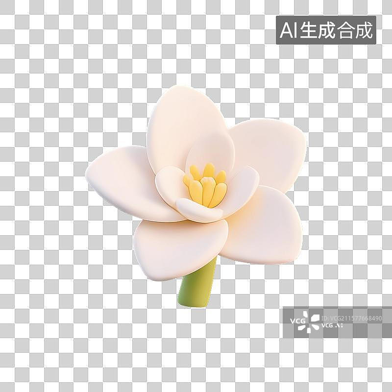 【AI数字艺术】栀子花，夏日主题元素图片素材