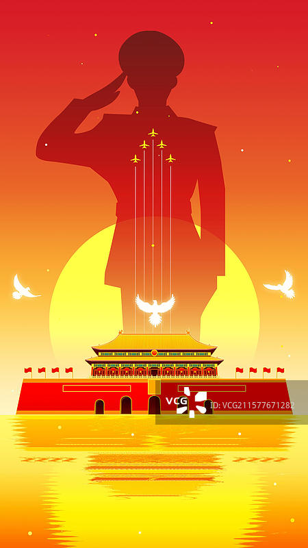 北京天安门建军节海报图片素材