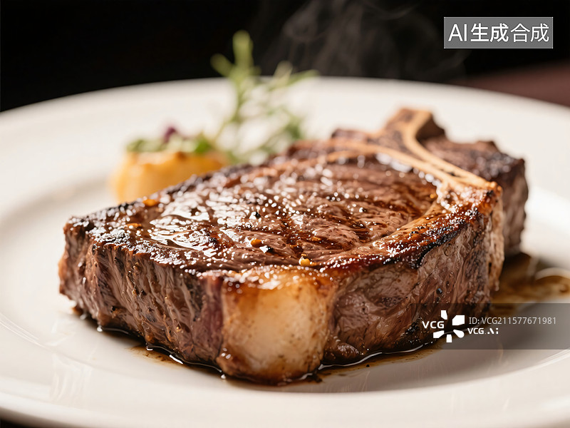 【AI数字艺术】高级餐厅招牌香煎牛排图片素材