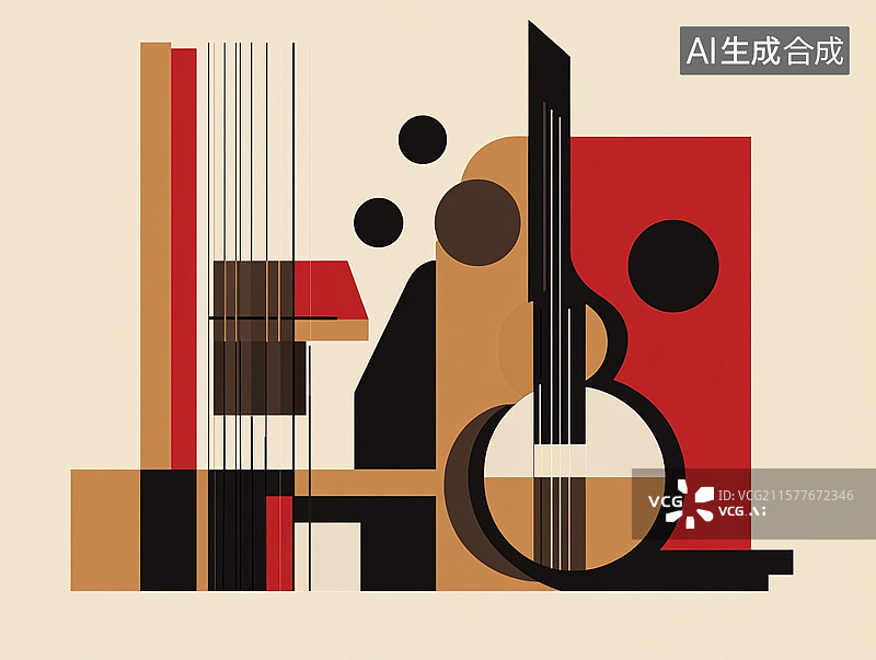 【AI数字艺术】图案抽象风扁平插画图片素材