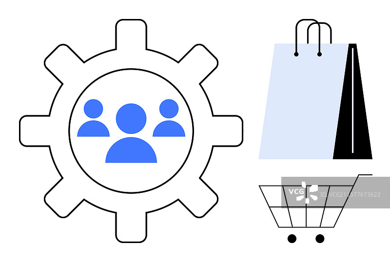 电子商务管理中的协作团队合作图片素材