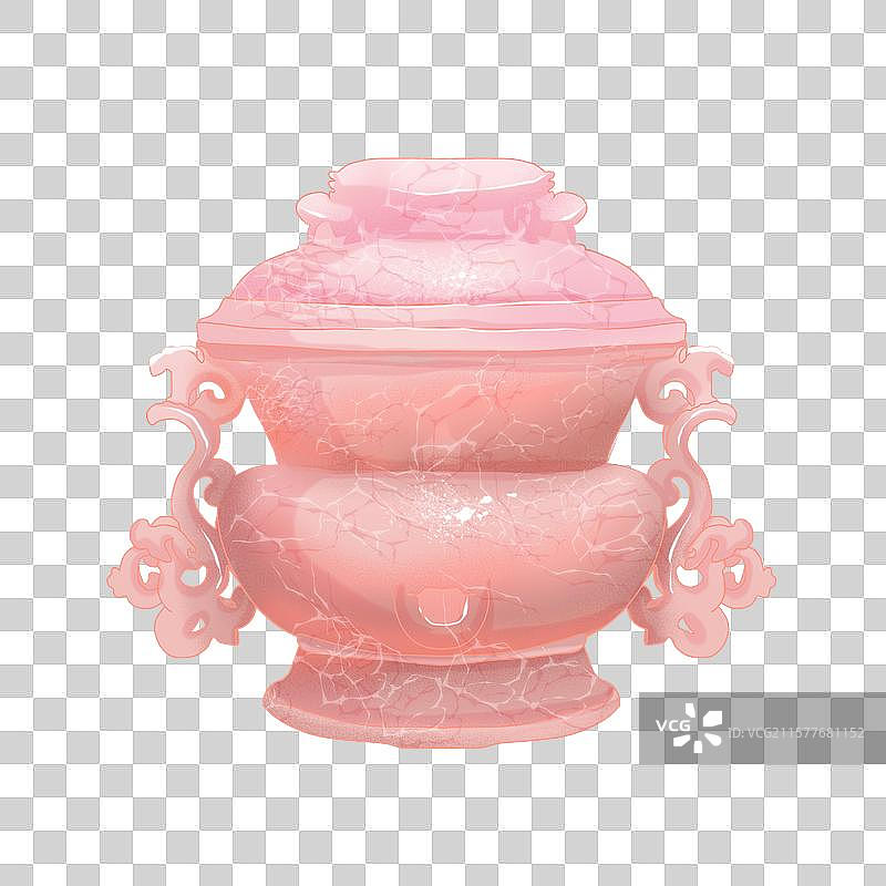芙蓉石蟠螭耳盖炉图片素材