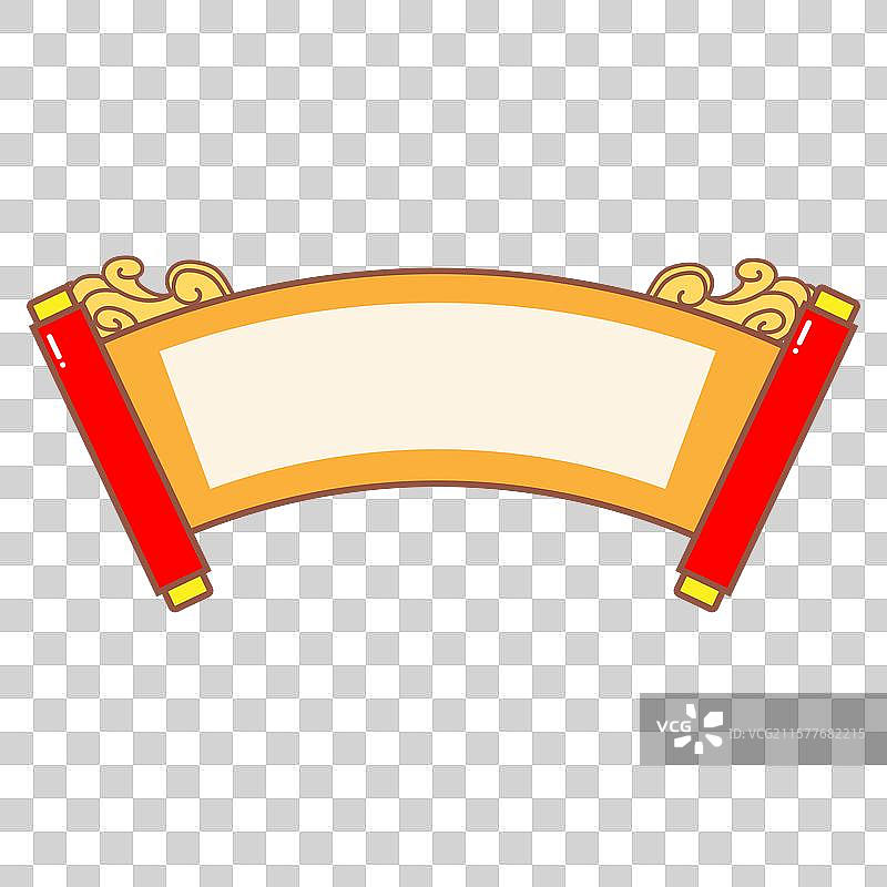 中国风卷轴卡通边框图片素材