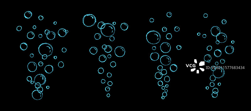 用粉笔绘制的肥皂泡或水泡的图案图片素材
