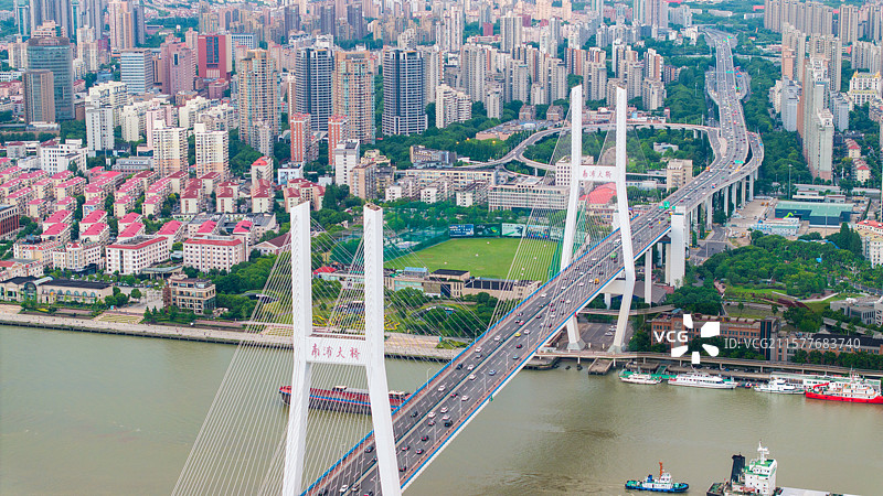 上海南浦大桥航拍图片素材