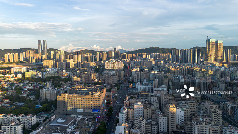 广东深圳龙华区民治航拍图片素材