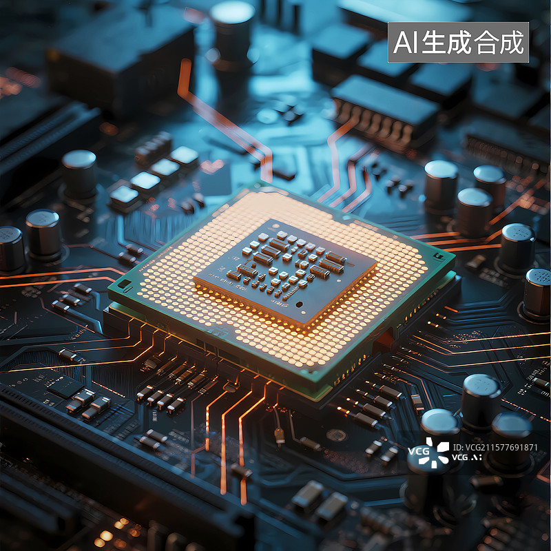 【AI数字艺术】芯片科技AI智能大数据新能源科技环保图片素材