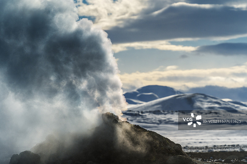 冬季冰岛地热公园图片素材