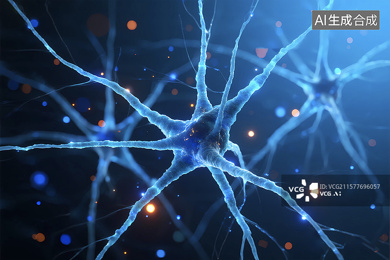 【AI数字艺术】医疗神经元组织细胞影像图图片素材