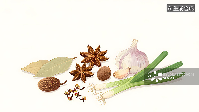 【AI数字艺术】香料2D卡通背景图片素材