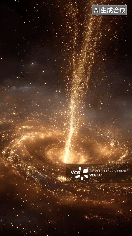 【AI数字艺术】宇宙黑洞吞噬星尘的壮观景象图片素材