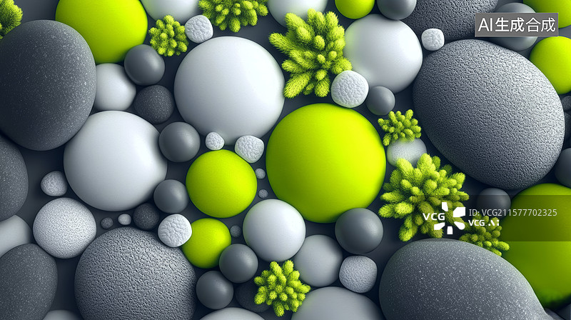 【AI数字艺术】彩色石粒圆润感装饰背景图片素材