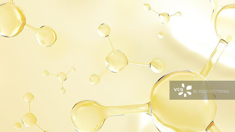 金色凝珠精华细胞分子渲染图片素材