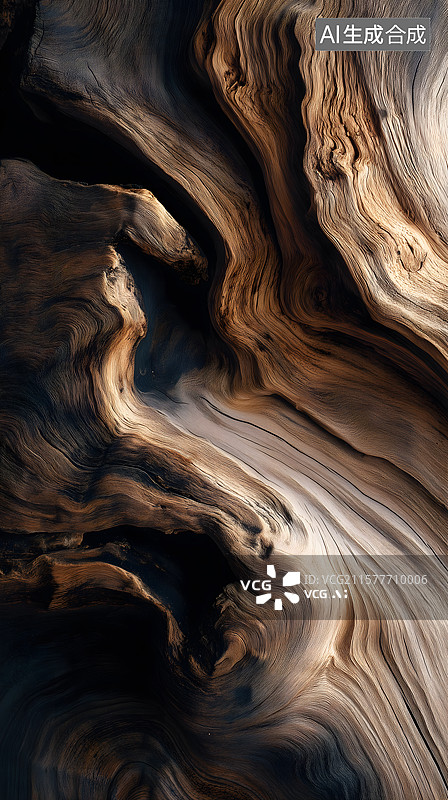 【AI数字艺术】木痕岁月碎纹藏光图片素材