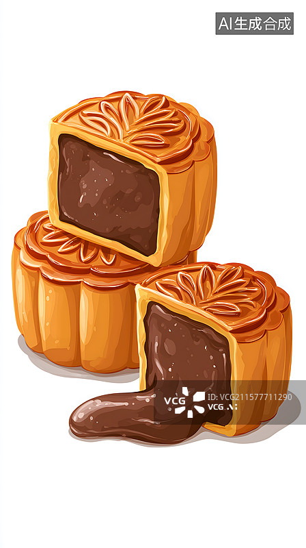 【AI数字艺术】一盘卡通月饼图图片素材