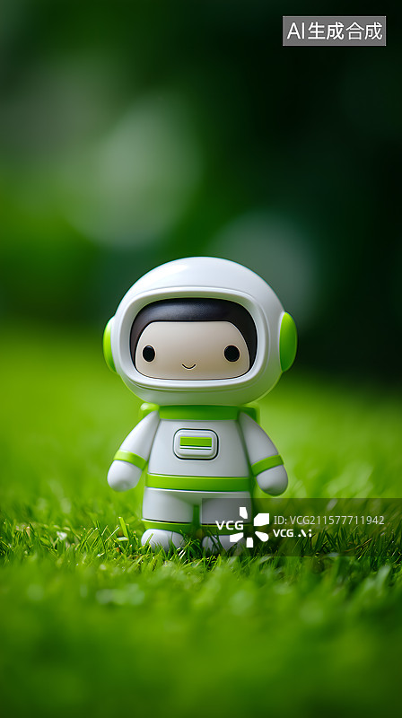 【AI数字艺术】草地上的小宇航员图片素材