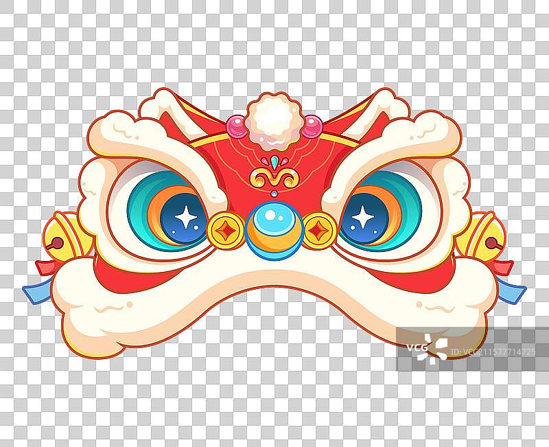 卡通醒狮帽矢量插画图片素材