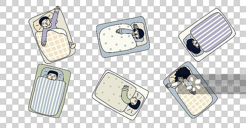 晚安好梦睡觉系列可爱风贴纸图片素材