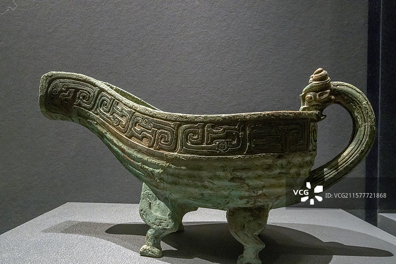 陕西考古博物馆晋姞匜西周晚期2009年韩城梁带村遗址M300图片素材