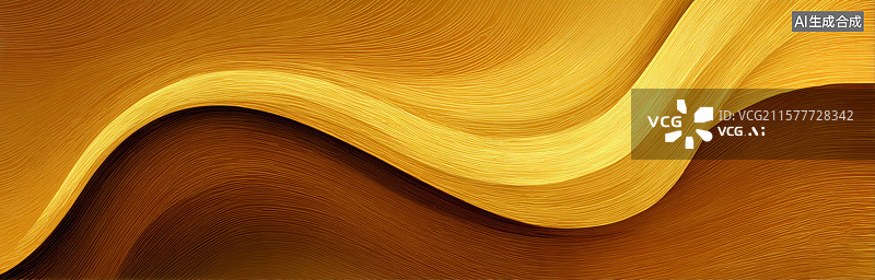 【AI数字艺术】金色波浪背景图片素材