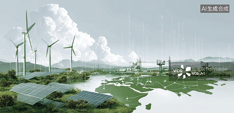 【AI数字艺术】绿色能源未来展望图片素材