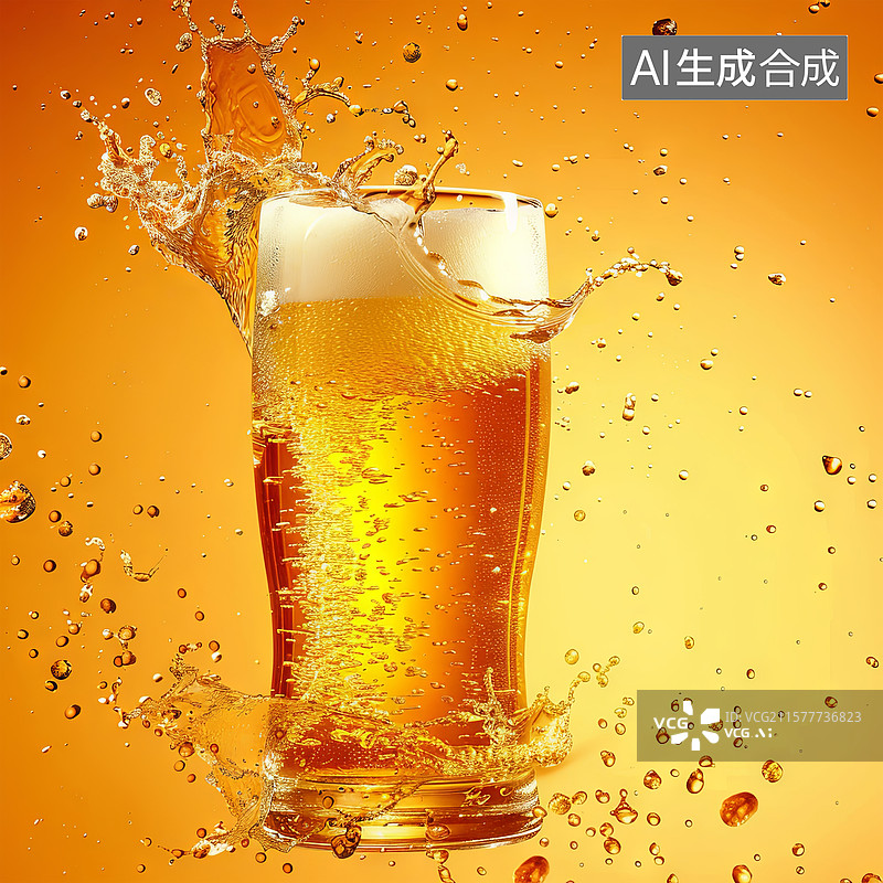 【AI数字艺术】一杯啤酒图片素材