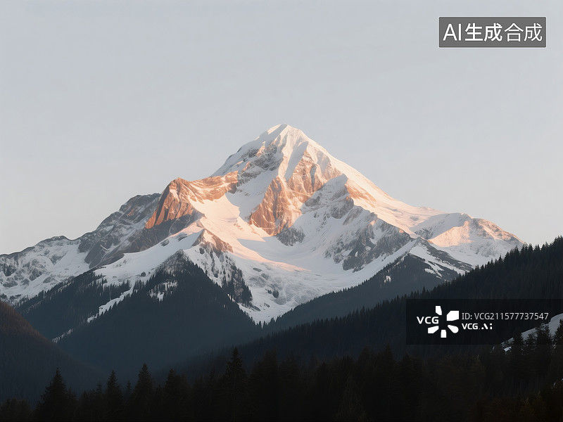 【AI数字艺术】巍峨雪山图景图片素材