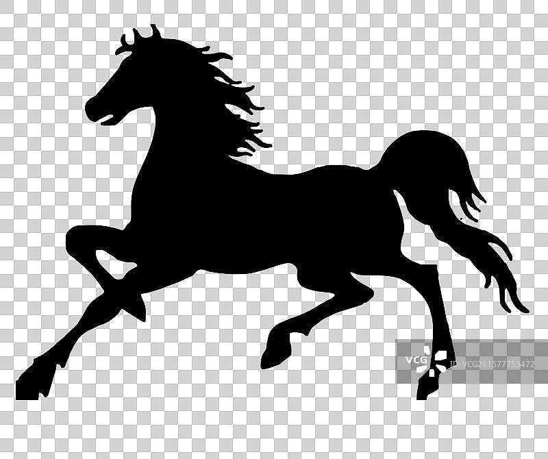 马的标志 轮廓黑色动态骑马，运动中的马的轮廓,矢量马年剪影元素图片素材