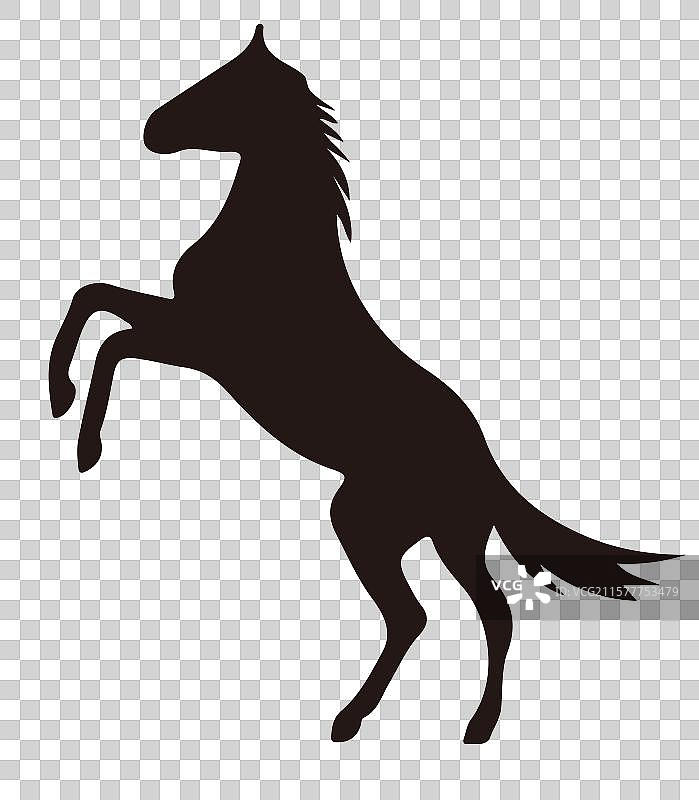 马的标志 轮廓黑色动态骑马，运动中的马的轮廓,矢量马年剪影元素图片素材