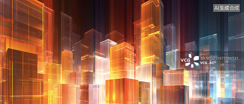 【AI数字艺术】光影交错的未来城市图片素材