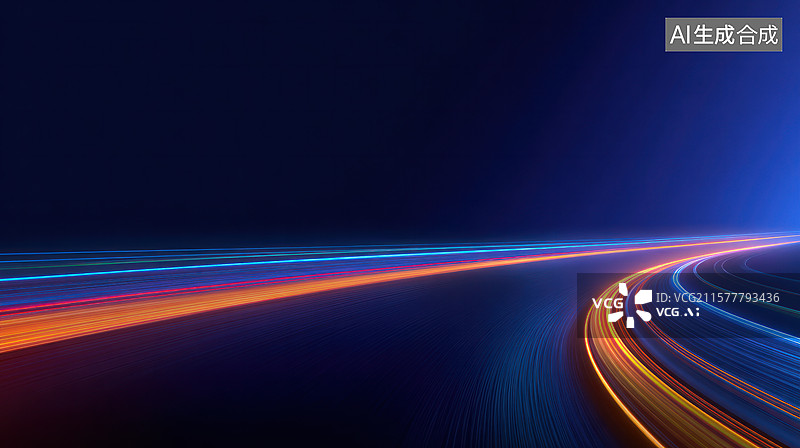 【AI数字艺术】抽象光轨图片素材
