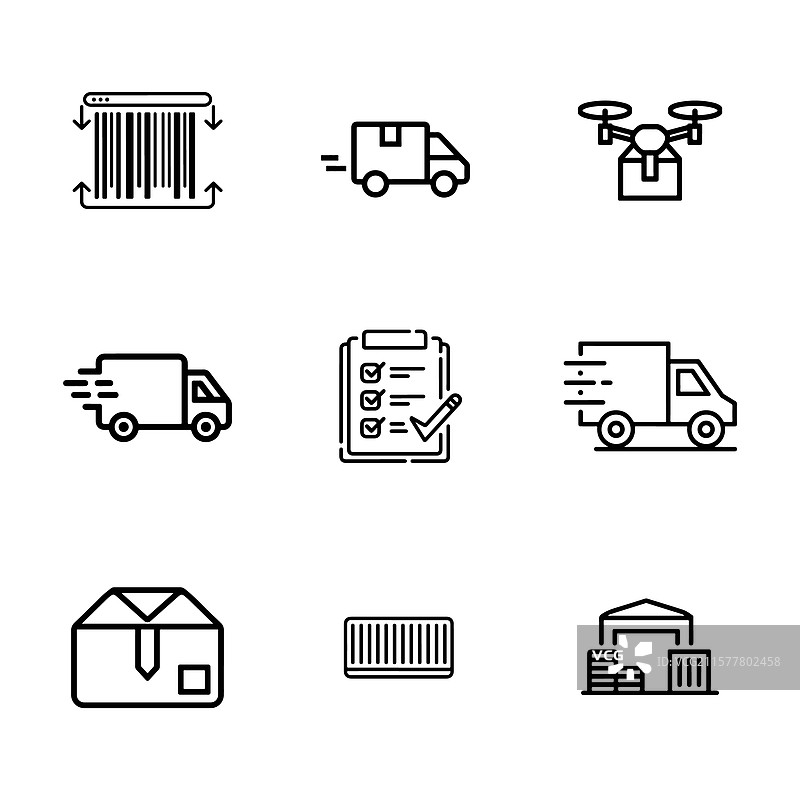 物流与配送图标集图片素材