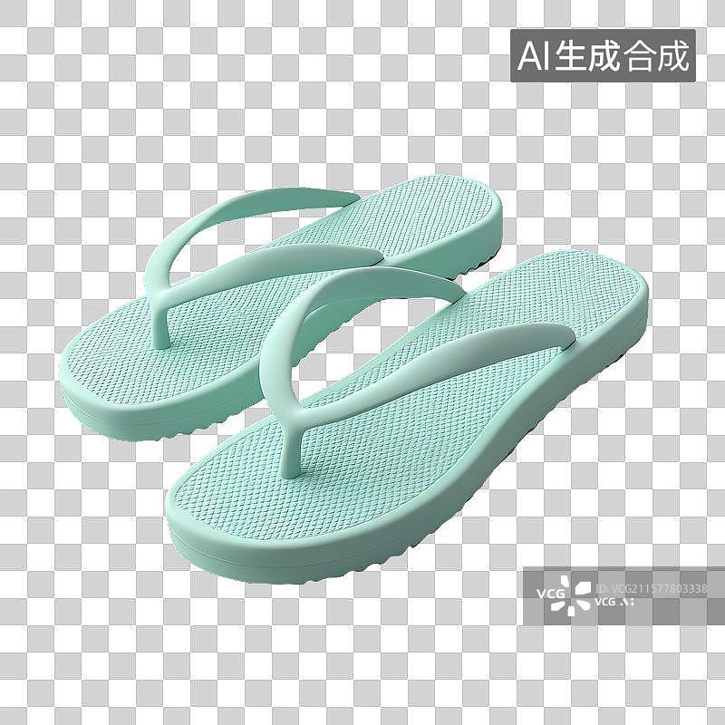 【AI数字艺术】浅绿色人字拖鞋图片素材