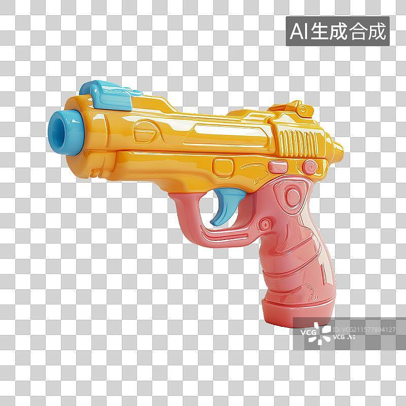 【AI数字艺术】彩色塑料玩具枪图片素材