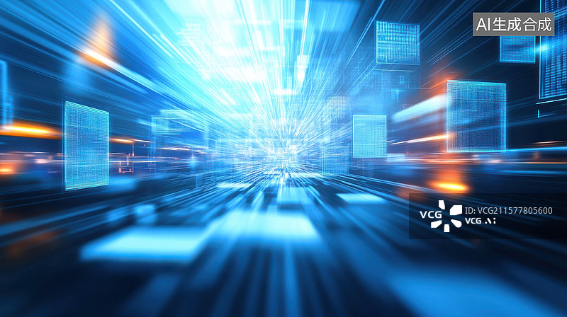 【AI数字艺术】未来科技数据流图片素材