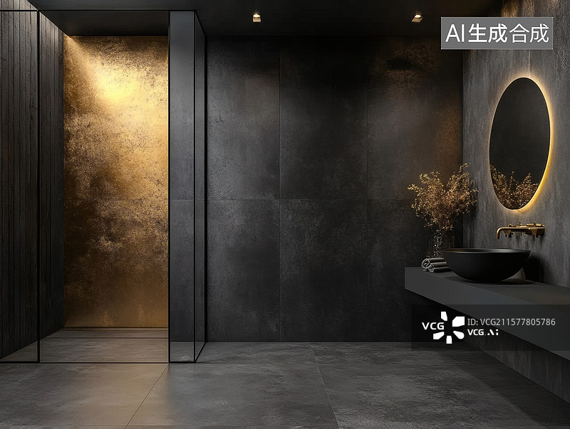 【AI数字艺术】现代简约浴室设计图片素材