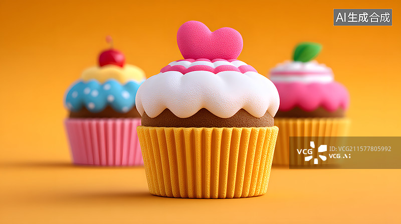【AI数字艺术】生日蛋糕的3D渲染活动素材图片素材