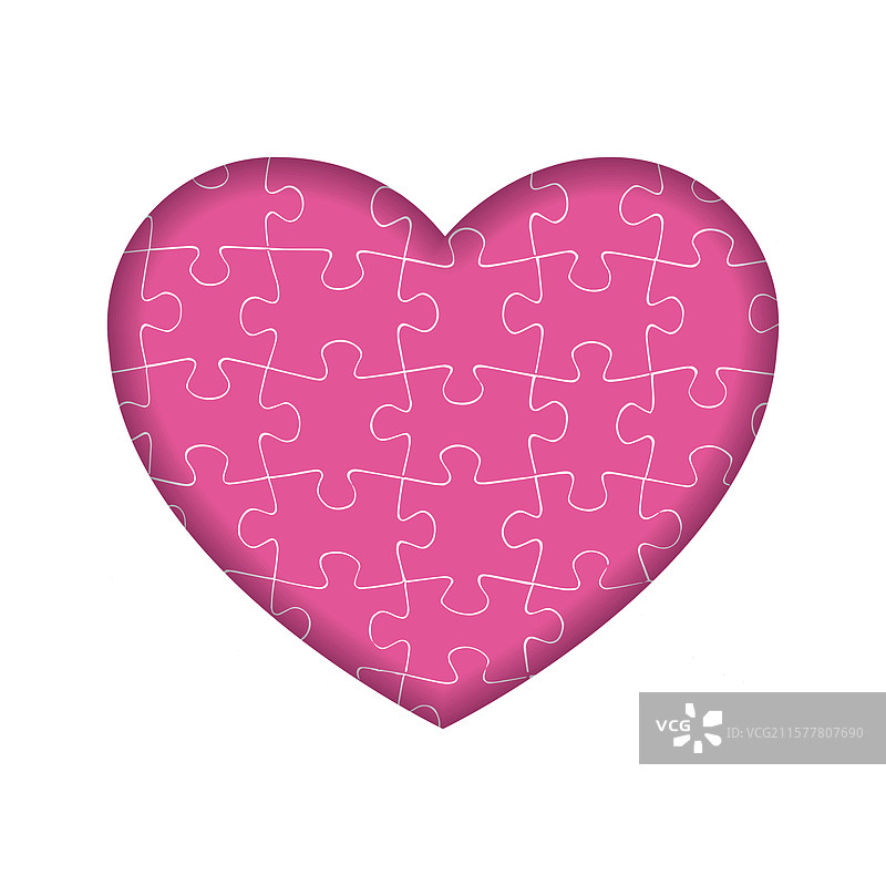 心形拼图模板图片素材