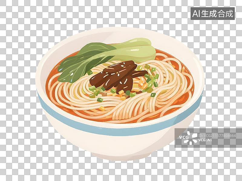 【AI数字艺术】汤面冷面烩面插画免扣元素图片素材