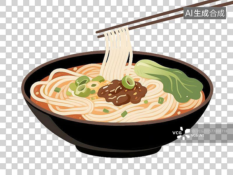 【AI数字艺术】汤面冷面烩面插画免扣元素图片素材