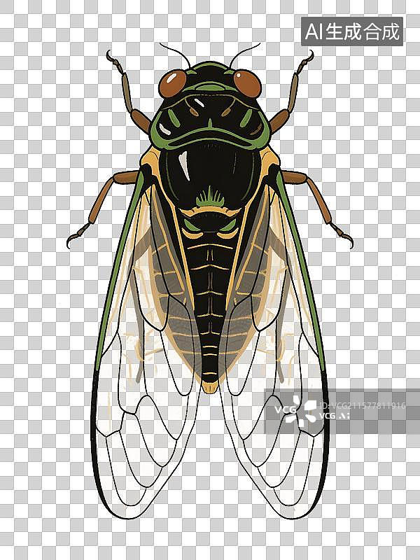 【AI数字艺术】蝉插画免扣元素图片素材