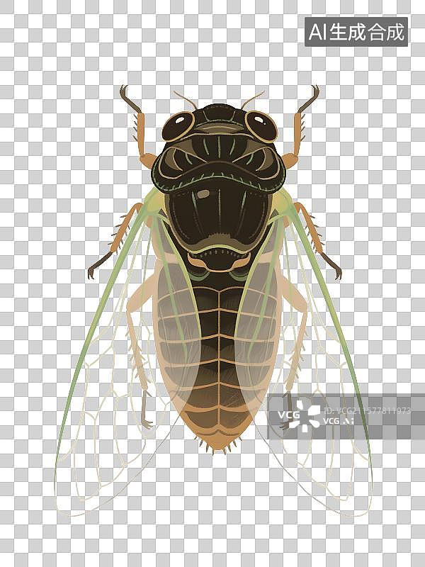 【AI数字艺术】蝉插画免扣元素图片素材
