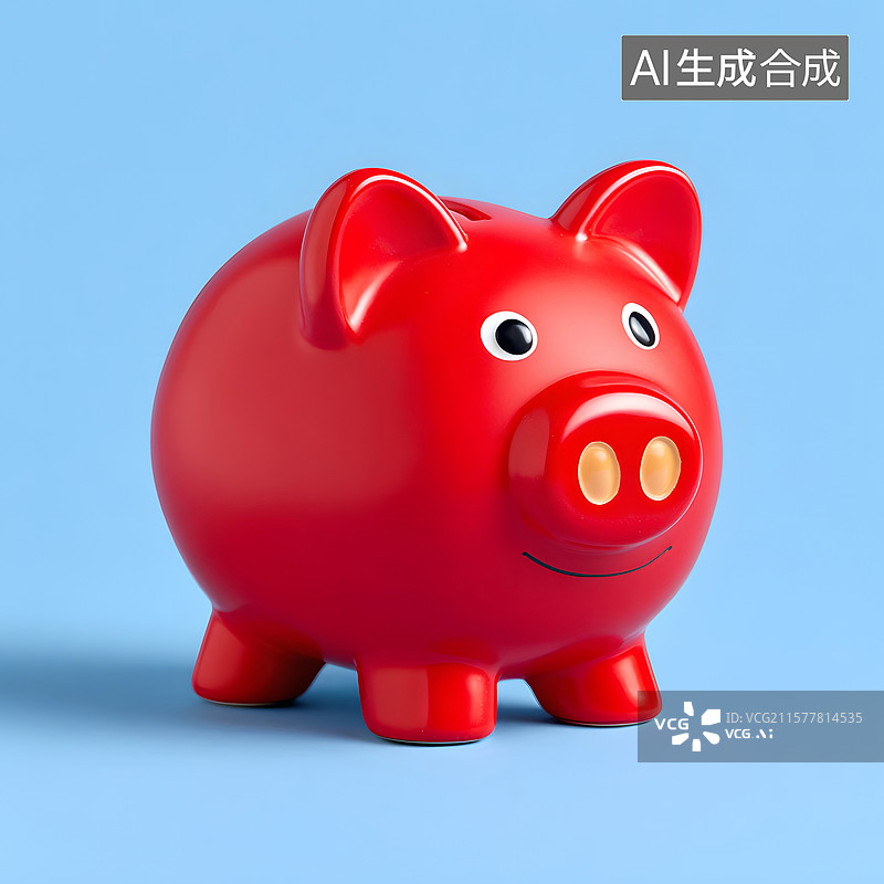 【AI数字艺术】3D小猪存钱罐的金融投资插图图片素材