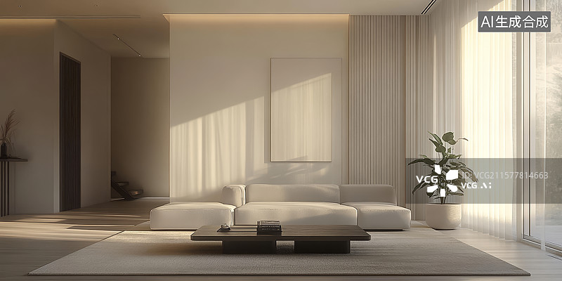 【AI数字艺术】现代简约客厅设计图片素材