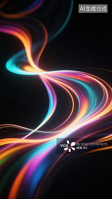 【AI数字艺术】流光溢彩的动态线条艺术图片素材