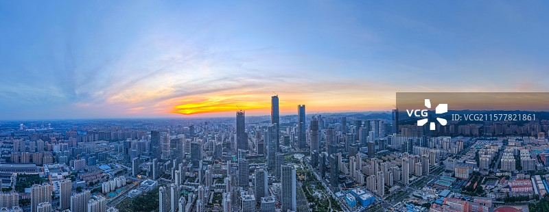 航拍济南CBD全景图图片素材